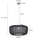 Steinhauer pendant luminaire VELA LINO 1 flame E27 IP20, steel dimmable