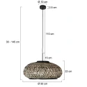 Steinhauer pendant luminaire NOX LIGHT 1 flame E27 IP20, black dimmable
