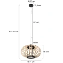 anne light & home pendant luminaire SILVA 1 flame E27 IP20, black dimmable