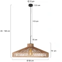anne light & home pendant luminaire ROPEX 1 flame E27 IP20, black dimmable
