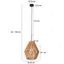 anne light & home pendant luminaire ROPEX 1 flame E27 IP20, black dimmable