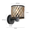 Mexlite wall luminaire SUMBA 1 flame E14 IP20, black dimmable