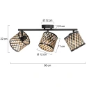 Mexlite ceiling luminaire SUMBA 3 flames E14 IP20, black dimmable