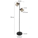 Mexlite floor lamp SUMBA 2 flames E14 IP20, black dimmable