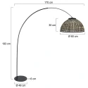 anne light & home arc luminaire CURVE 1 flame E27 IP20, black dimmable