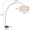 anne light & home arc luminaire CURVE 1 flame E27 IP20, black dimmable