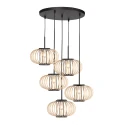 anne light & home pendant luminaire SILVA 5 flames E27 IP20, black dimmable