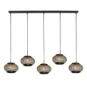 Mexlite pendant luminaire NOX LIGHT 5 flames E27 IP20, black dimmable