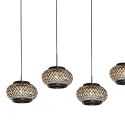 Mexlite pendant luminaire NOX LIGHT 5 flames E27 IP20, black dimmable