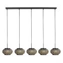 Mexlite pendant luminaire NOX LIGHT 5 flames E27 IP20, black dimmable
