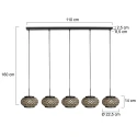Mexlite pendant luminaire NOX LIGHT 5 flames E27 IP20, black dimmable