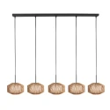 pendant luminaire ROPEX 5 flames E27 IP20, black dimmable