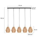 anne light & home pendant luminaire ROPEX 5 flames E27 IP20, black dimmable