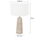 anne light & home table lamp TRAVINO 1 flame E27 IP20, stone dimmable