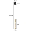 Steinhauer pendant luminaire ALISIO 1 flame IP20, brass dimmable