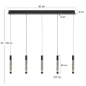 Steinhauer pendant luminaire ALISIO 5 flames IP20, black dimmable