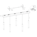 Steinhauer pendant luminaire ALISIO 5 flames IP20, black dimmable
