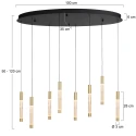 Steinhauer pendant luminaire ALISIO 8 flames IP20, brass dimmable