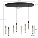 Steinhauer pendant luminaire ALISIO 8 flames IP20, black dimmable