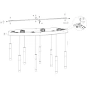 Steinhauer pendant luminaire ALISIO 8 flames IP20, black dimmable