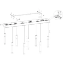 Steinhauer pendant luminaire ALISIO 8 flames IP20, brass dimmable