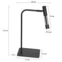 Steinhauer table lamp ALISIO 1 flame IP20, black dimmable