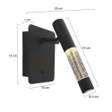 Steinhauer wall luminaire ALISIO 1 flame IP20, black dimmable