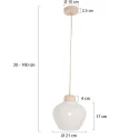 anne light & home pendant luminaire TRAVINO 1 flame E27 IP20, creme dimmable