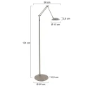 Steinhauer floor lamp DAPHNE 2 1 flame IP20, steel dimmable