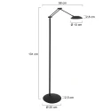 Steinhauer floor lamp DAPHNE 2 1 flame IP20, black dimmable