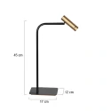 table lamp LUMO 1 flame IP20, black dimmable