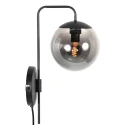 Steinhauer wall luminaire BOLLIQUE 1 flame E14 IP20, black dimmable