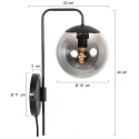 Steinhauer wall luminaire BOLLIQUE 1 flame E14 IP20, black dimmable