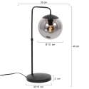 Steinhauer table lamp BOLLIQUE 1 flame E14 IP20, black dimmable