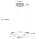 Steinhauer pendant luminaire RINGLEDE 1 flame IP20, steel dimmable