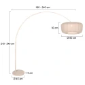 Steinhauer arc luminaire VELA LINO 1 flame E27 IP20, creme dimmable