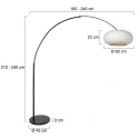 Steinhauer floor lamp SPARKLED LIGHT E27 IP20, dimmable