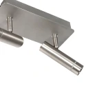 Steinhauer wall luminaire VOLARI 2 flames IP20, steel dimmable