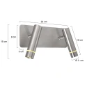 Steinhauer wall luminaire VOLARI 2 flames IP20, steel dimmable