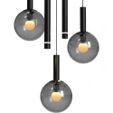 Steinhauer pendant luminaire VOLARI 5 flames IP20, black dimmable