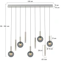 Steinhauer pendant luminaire VOLARI 9 flames IP20, steel dimmable