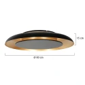 Steinhauer ceiling luminaire GOLDEN VEIL 2 flames IP20, black dimmable