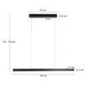 Steinhauer pendant luminaire KAROL 2 flames IP20, black dimmable