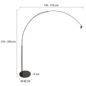 Steinhauer floor lamp SPARKLED LIGHT 1 flame E27 IP20, cocoa dimmable