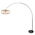 Steinhauer arc luminaire BREEZA BEACH 1 flame E27 IP20, cocoa dimmable