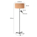 Steinhauer floor lamp STANG 2 flames E27 + GU10 IP20, black dimmable