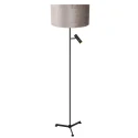 Steinhauer floor lamp STANG 2 flames E27 + GU10 IP20, black dimmable