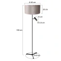 Steinhauer floor lamp STANG 2 flames E27 + GU10 IP20, black dimmable