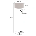 Steinhauer floor lamp STANG 2 flames E27 + GU10 IP20, black dimmable