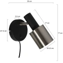anne light & home wall luminaire FJORGARD 1 flame E27 IP20, black dimmable